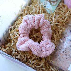 Pink cord scrunchie